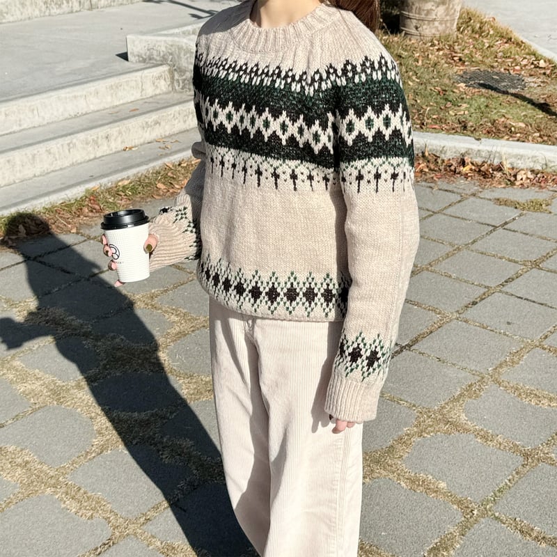 値下げ！〈6 ROKU〉NORDIC KNIT PULLOVER 6（ロク）の「＜6(ROKU)＞NORDIC KNIT PULLOVER/ﾆｯﾄ ◇（ニット