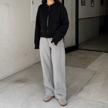 pocket zip knit cardigan