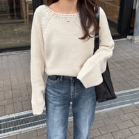 boat neck raglan knit