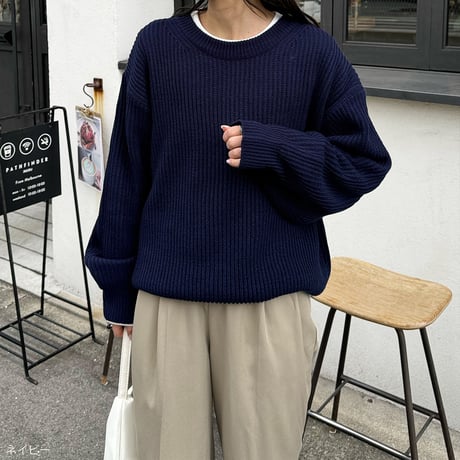 loose fit rib stitch knit