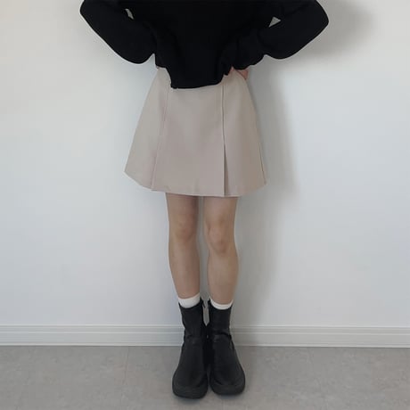【SAMPLE SALE】box pleats mini skirt