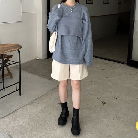 brushed twill half pants