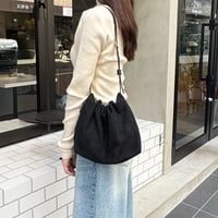 【SAMPLE SALE】one handle gather shoulder bag_suede