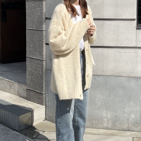shaggy knit cardigan