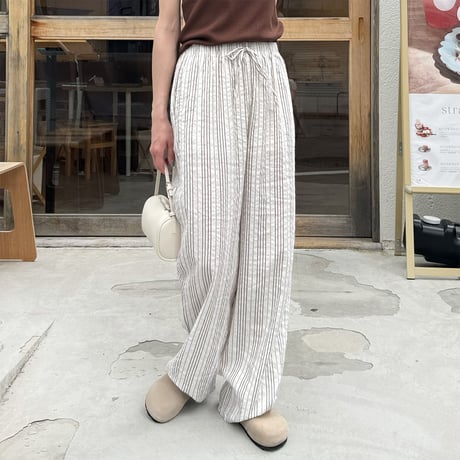 【SAMPLE SALE】stripe sucker wide pants