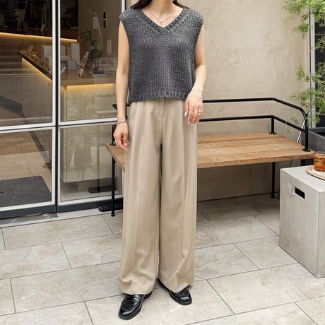 【SAMPLE SALE】double tuck wide slacks