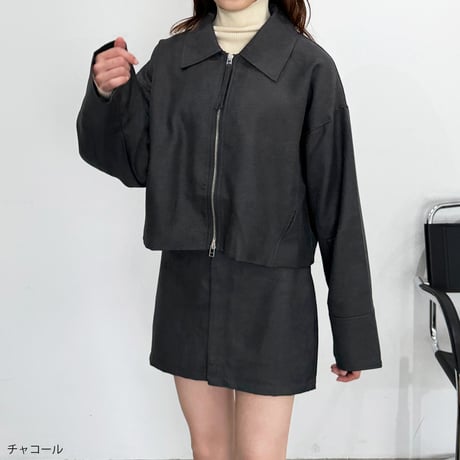 W zip short jacket