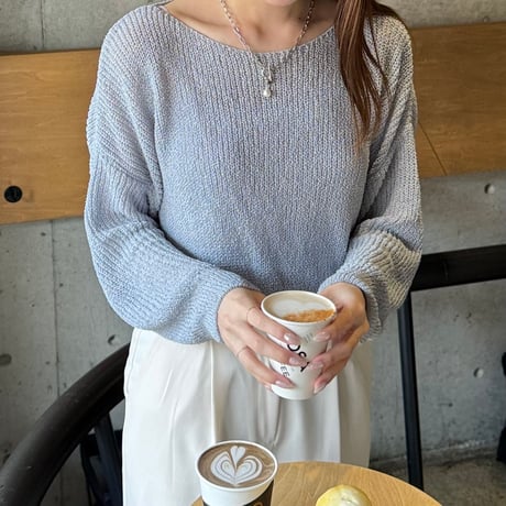 【SAMPLE SALE】loose sheer knit pullover