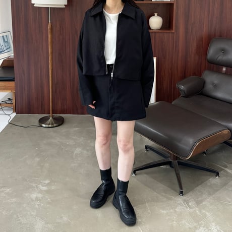 W zip short jacket
