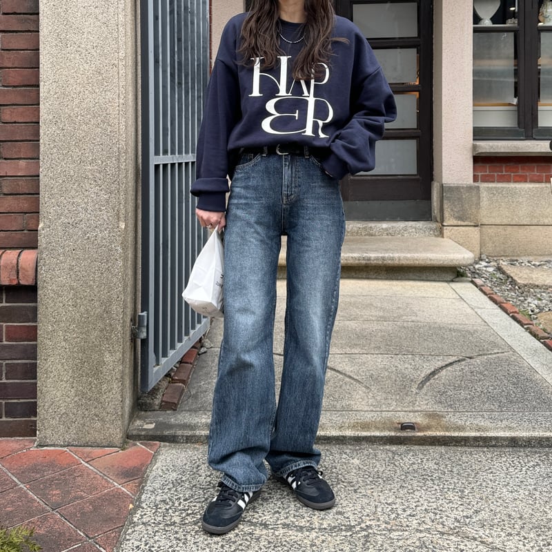 NEW M-SIZE!!》semi wide straight denim pants |