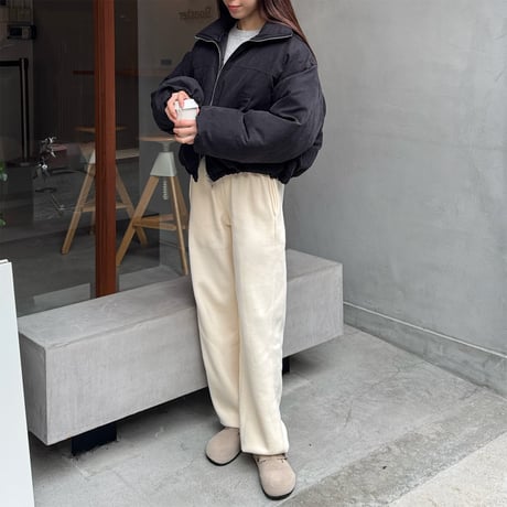 peach skin short down jacket