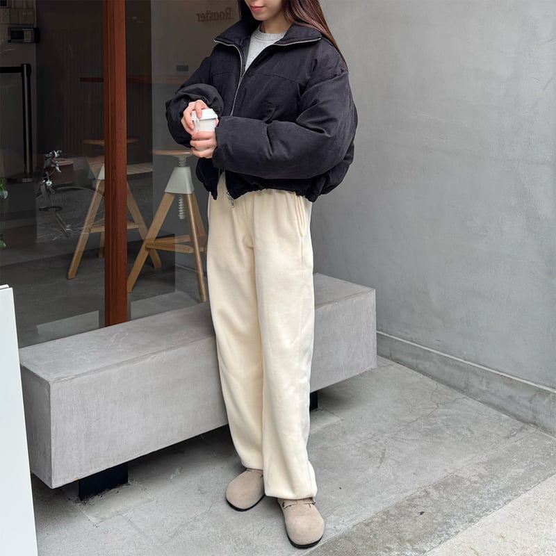 peach skin short down jacket | LE MORE