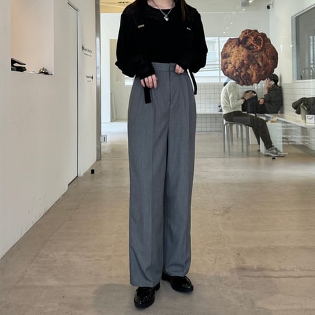 suspender high-waist slacks pants