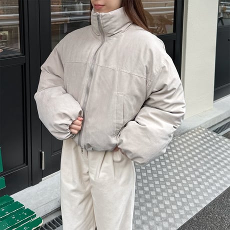peach skin short down jacket