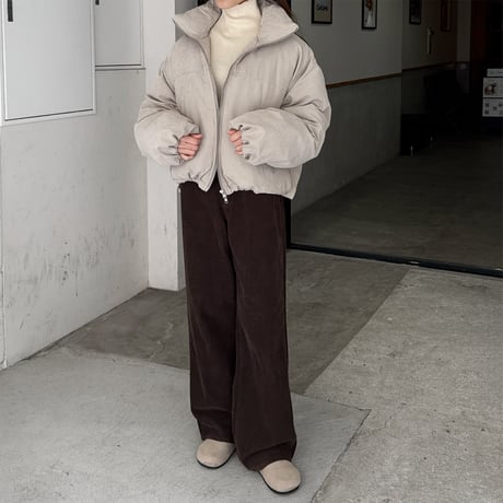peach skin short down jacket