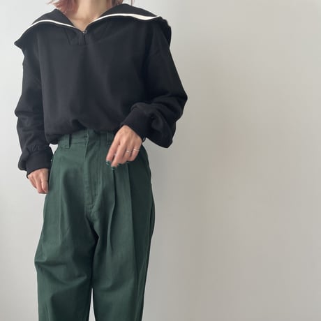 high-waist tuck straight pants