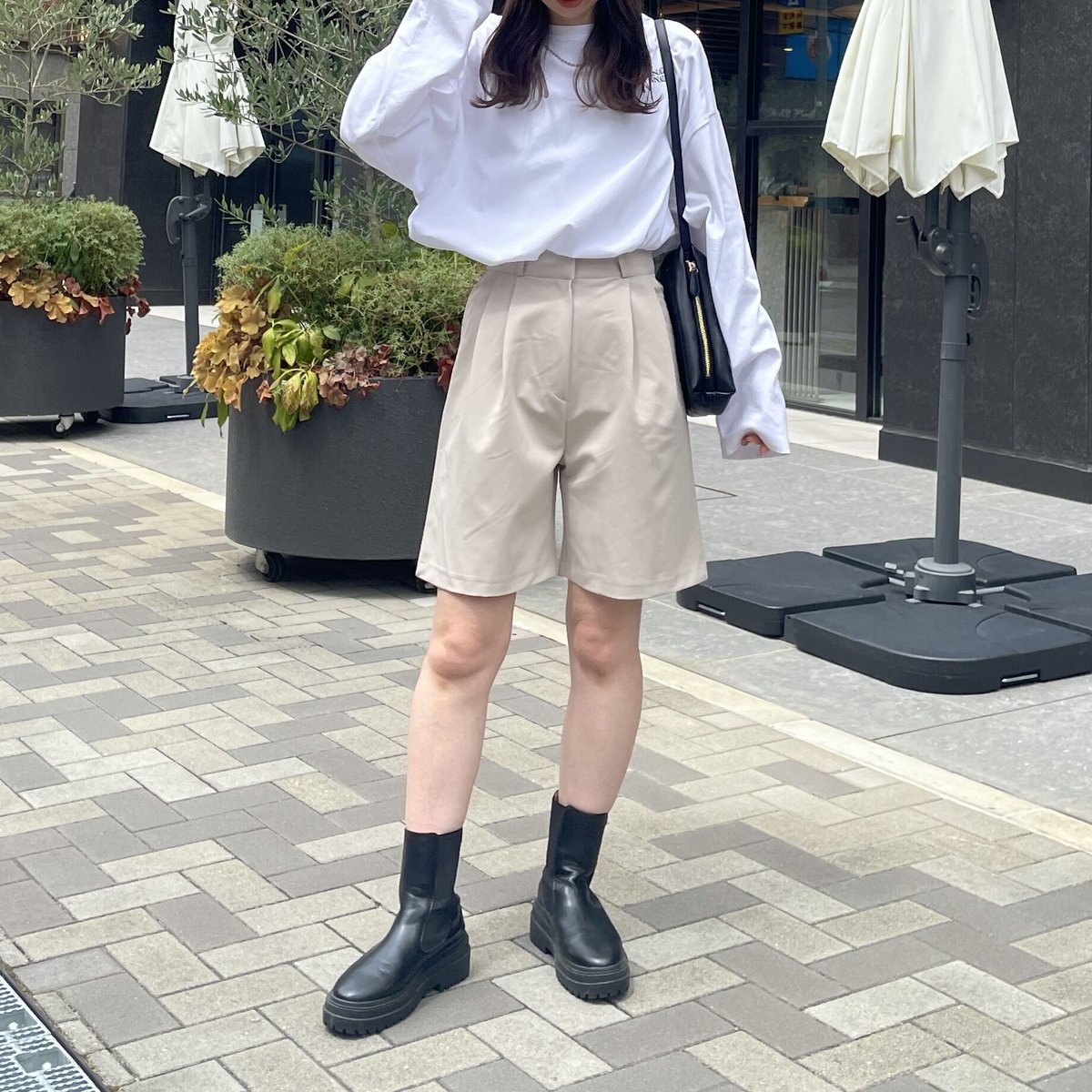 ハイウエストタックハーフパンツ | LE MORE 