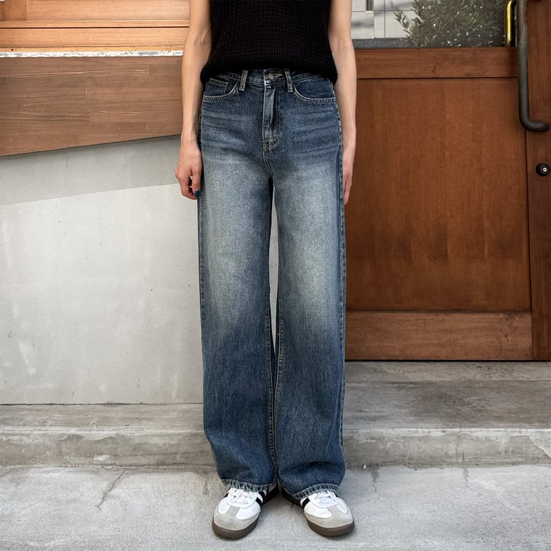 NEW M-SIZE!!》semi wide straight denim pants |