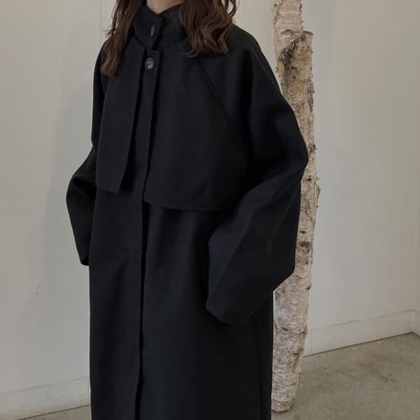 fake wool cape long coat