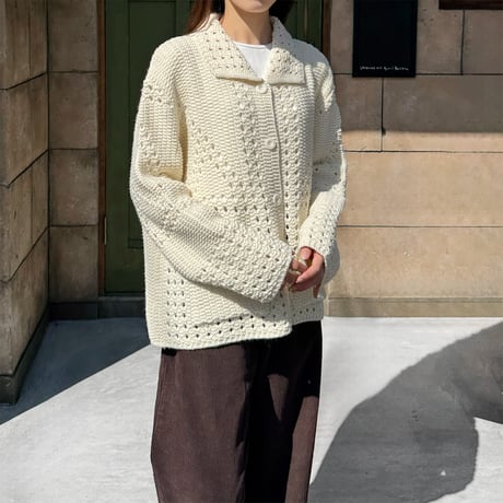 pattern design loose knit cardigan