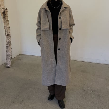 fake wool cape long coat