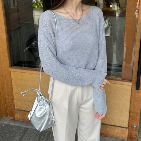 【SAMPLE SALE】loose sheer knit pullover