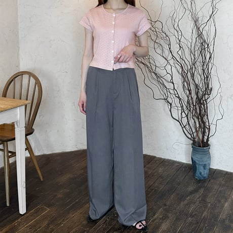 パンチングカラーショートカーディガン