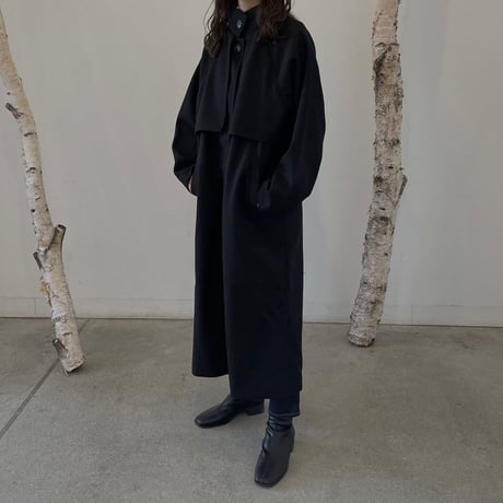 fake wool cape long coat