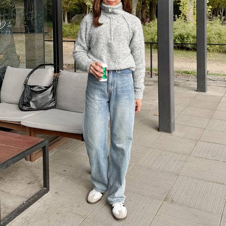 boucle zipper knit