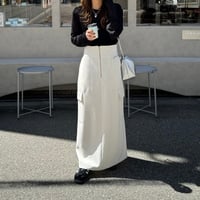high waist zip cargo skirt