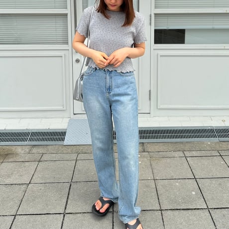 【SAMPLE SALE】flower short waffle T shirt