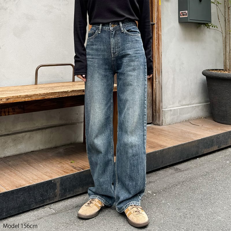 meer. デニム straight soft wide denim / s NEW M-SIZE!!》semi wide