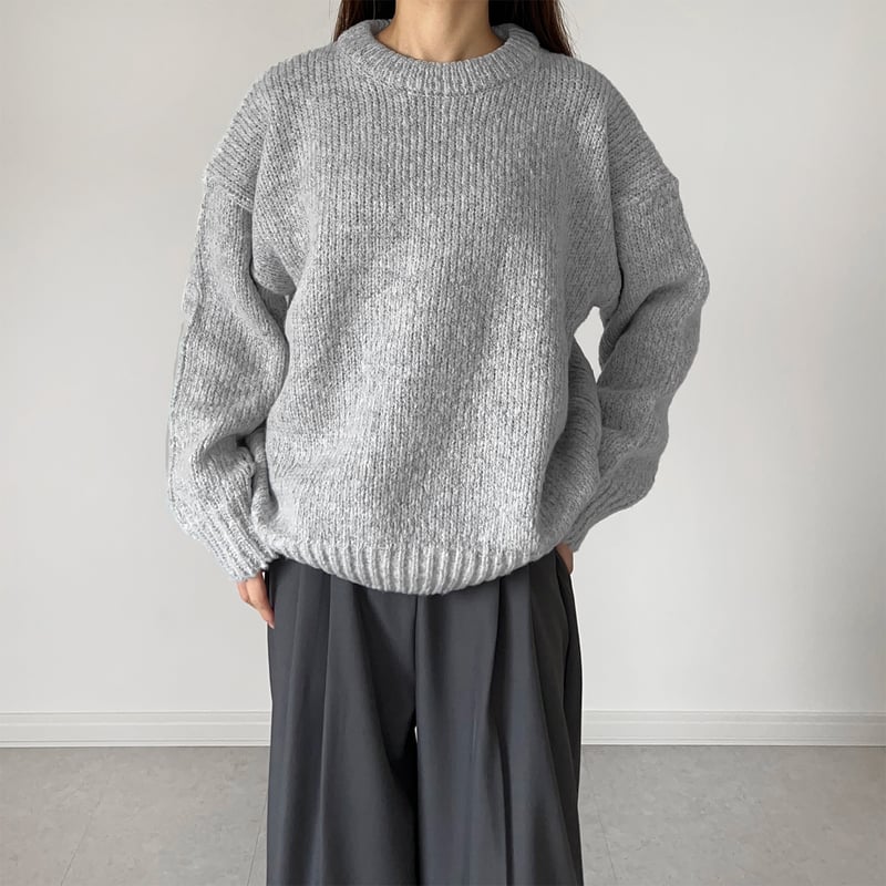 SAMPLE SALE】round neck knit pullover | LE MORE