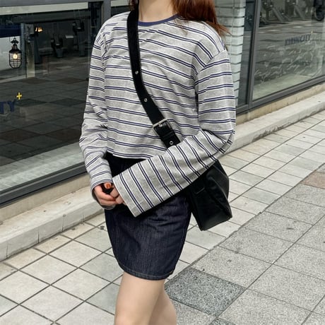 【SAMPLE SALE】cropped border long T