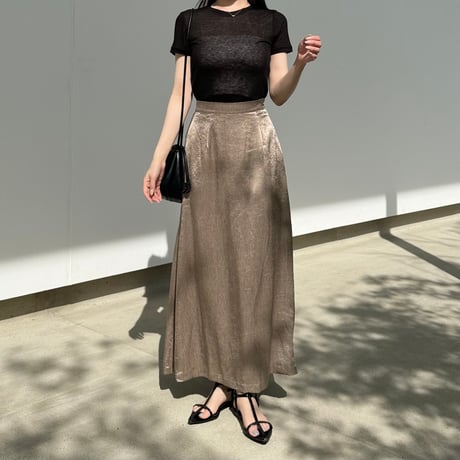 satin jaguared flare skirt