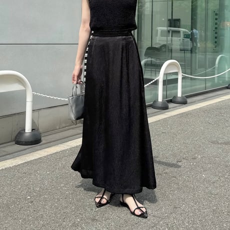 satin jaguared flare skirt