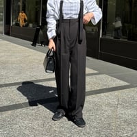 suspender high-waist slacks pants