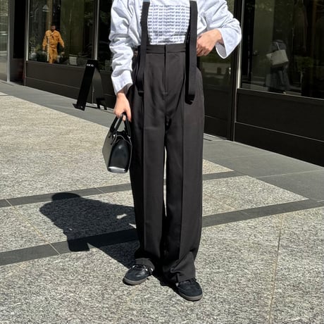 suspender high-waist slacks pants