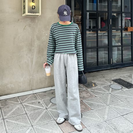 【SAMPLE SALE】cropped border long T