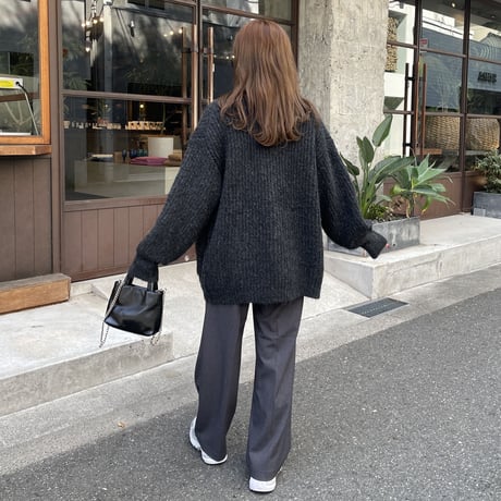 loose knit rib stitch cardigan