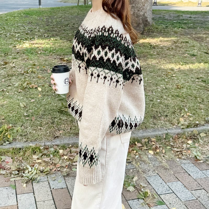 nordic knit pullover | LE MORE