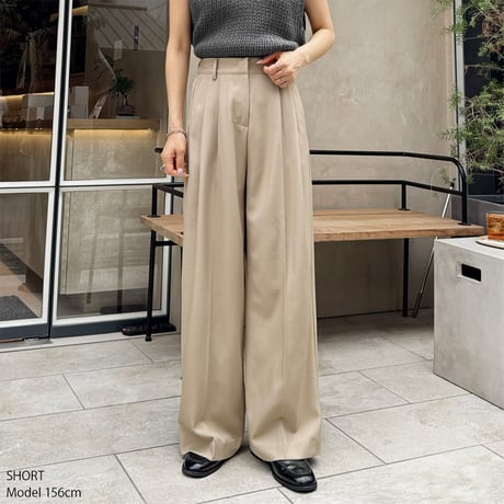 【SAMPLE SALE】double tuck wide slacks