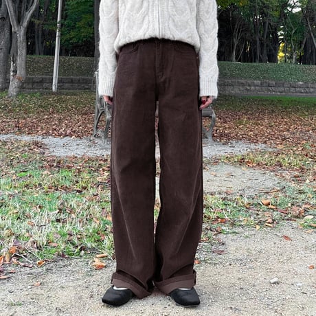 corduroy wide straight pants