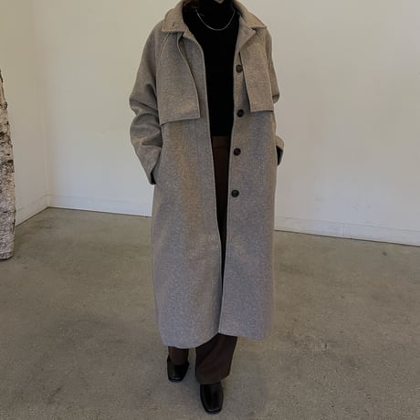 fake wool cape long coat