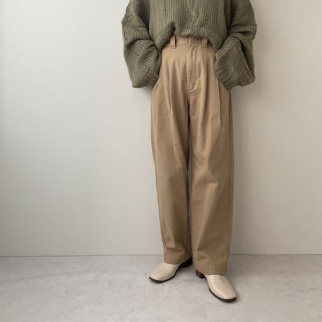 high-waist tuck straight pants
