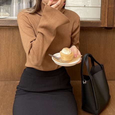 flare cuffs rib knit