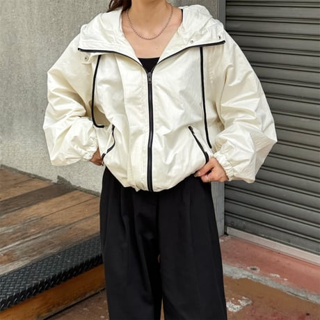 W zip hoodie blouson