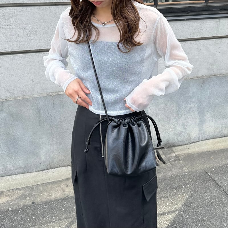 正規品Eco leather Sholder Bagブラック　エコレザー ECOLEATHER SHOULDER BAG|エコレザー ショルダー バッグエコレザー