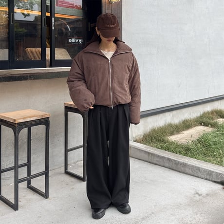 peach skin short down jacket