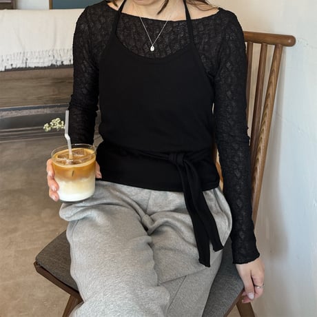 【SAMPLE SALE】wave design sheer tops
